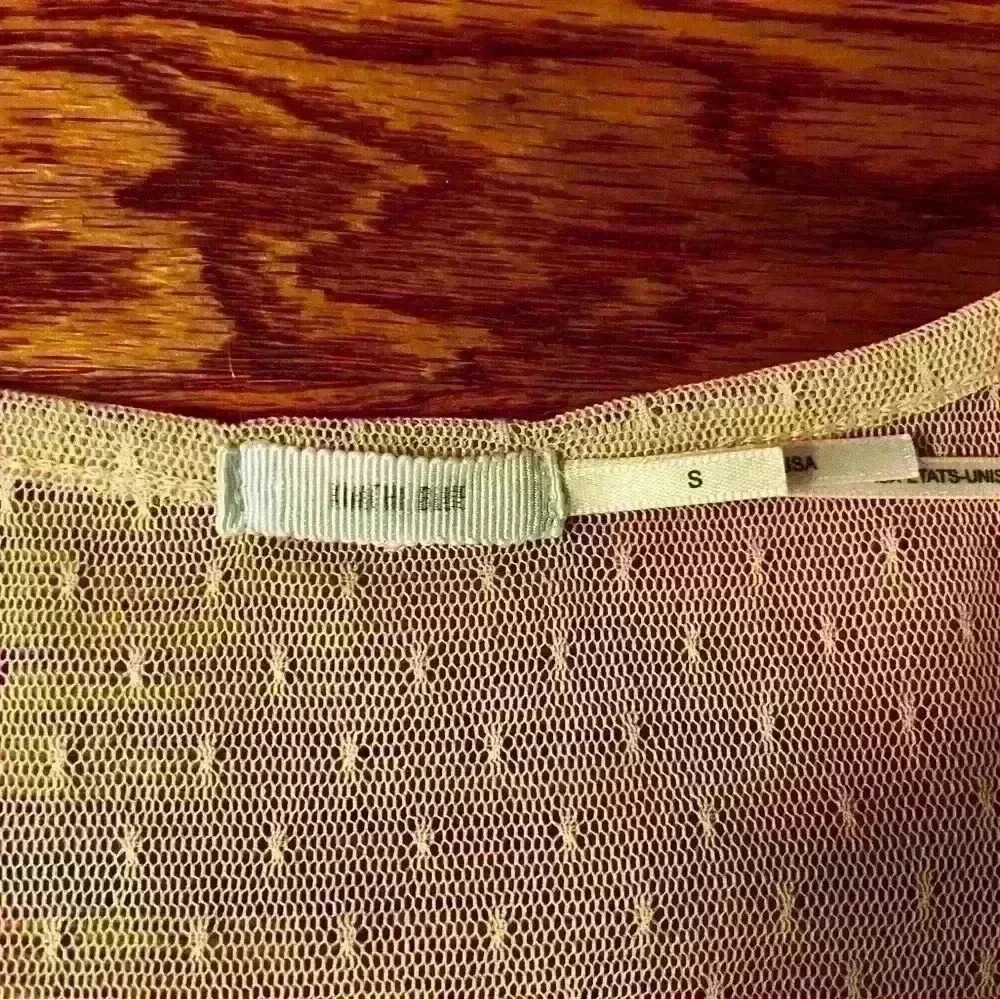 KIMCHI BLUE Overlay Top - Sz S - Sheer Mesh Blouse - Vintage / Made in USA - Picture 5 of 11